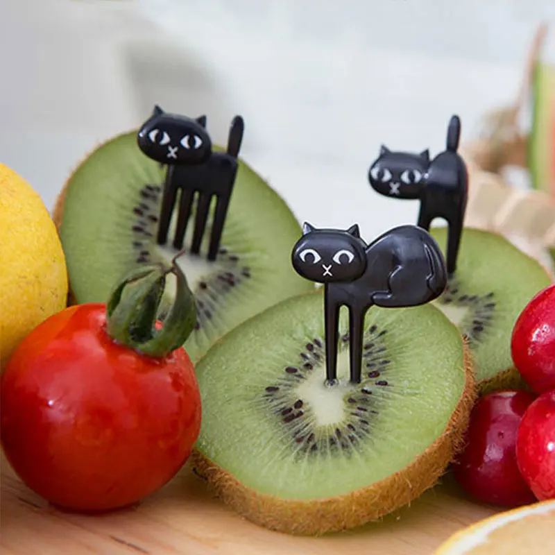 6pcs/Set Fruit Fork Cartoon Baby Fork Toothpick Gadgets Dessert Decoration