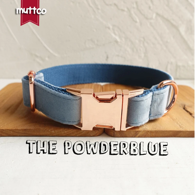 Индивидуальный собачий ошейник MUTTCO на заказ прочное ожерелье POWDERBLUE для