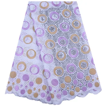 

African Dry Lace Fabric 2019 High Quality 5 Yards Lace Fabric Swiss Voile Lace In Switzerland Nigerian Cotton Lace For Dress 1741