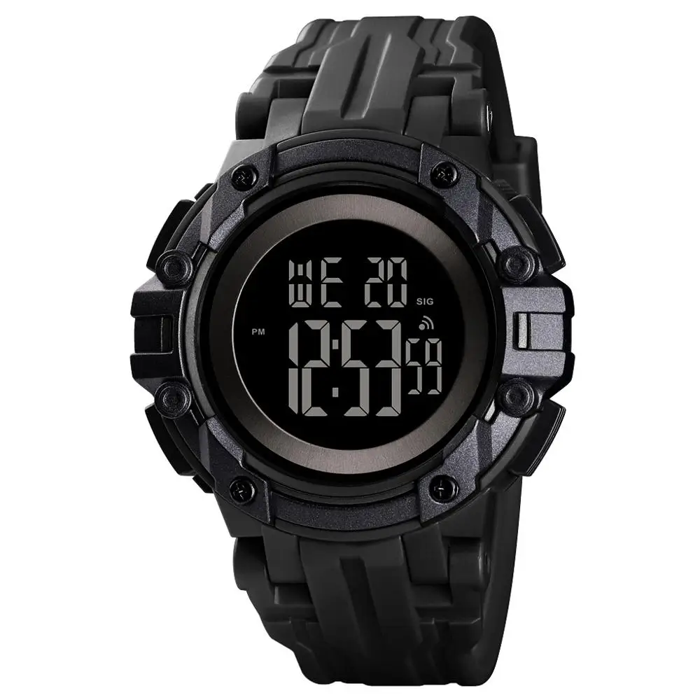 Black Black SKMEI мужские спортивные часы светодиодный электронные цифровые наручные часы водонепроницаемые военные часы мужские Relogio masculino - Цвет: Black Black