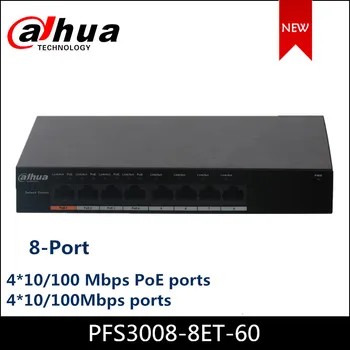 

Dahua PoE Switches PFS3008-8ET-60 8-Port Fast Ethernet PoE Switch with 4-Port PoE Support PoE, PoE+, Hi-PoE Power Switch