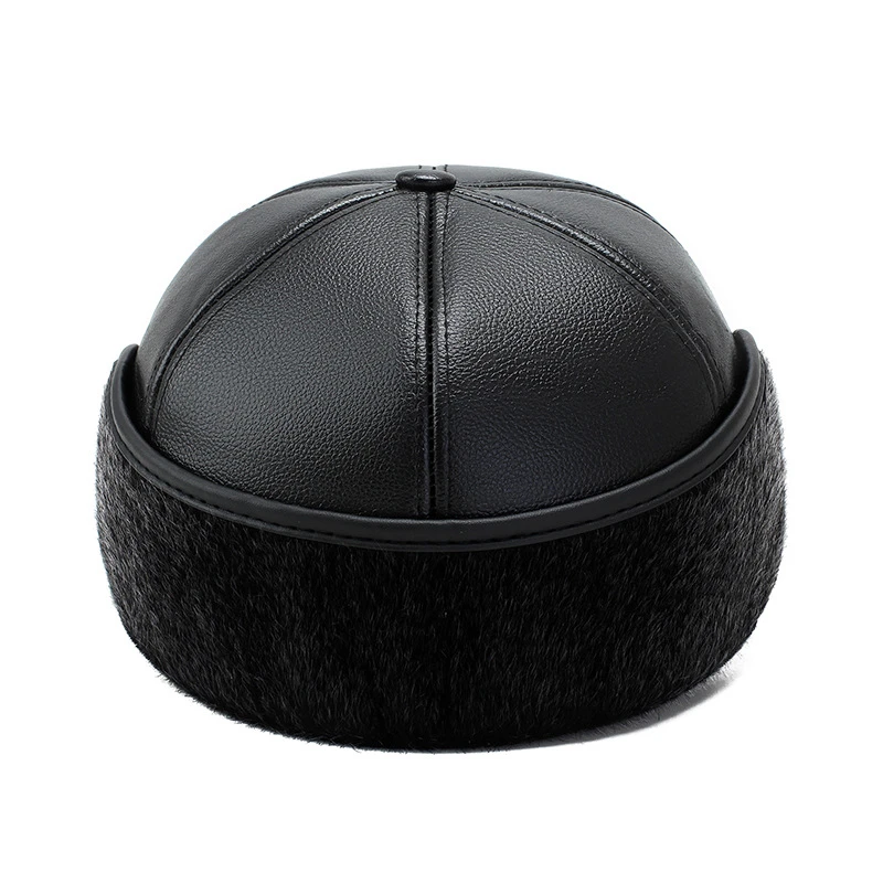 Мужская зимняя бейсбольная Кепка из искусственной кожи с ушанками, Casquette Homme, облегающая Кепка s Snapback, теплая Кепка для водителя грузовика