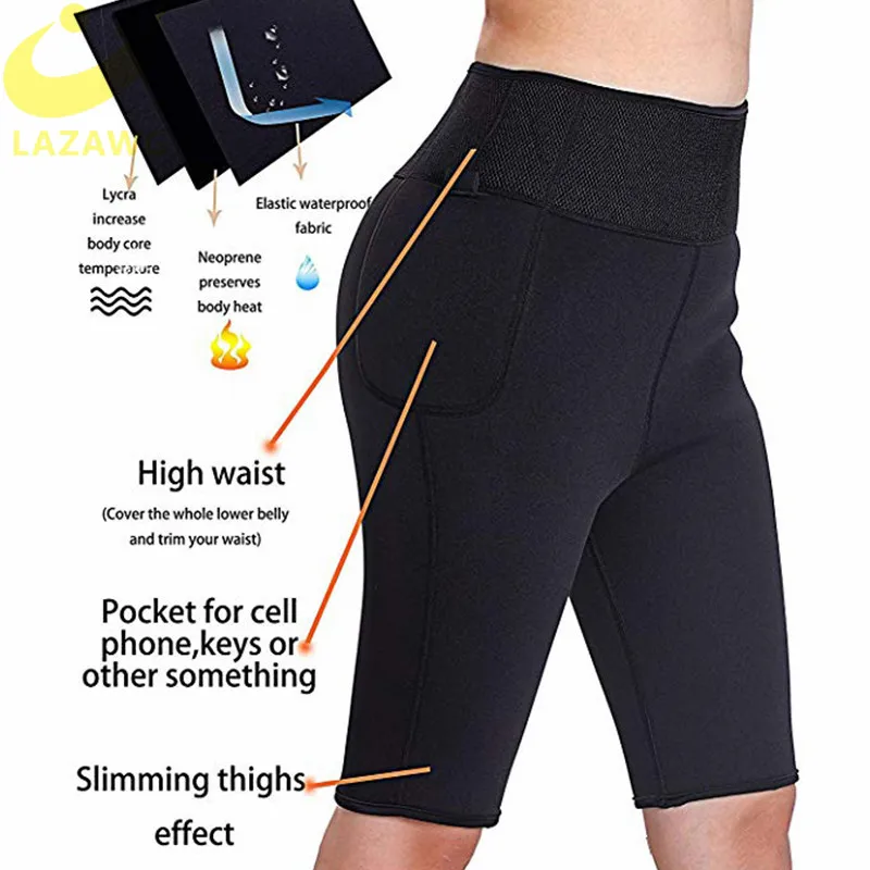 LAZAWG Neoprene Sauna Shorts with 