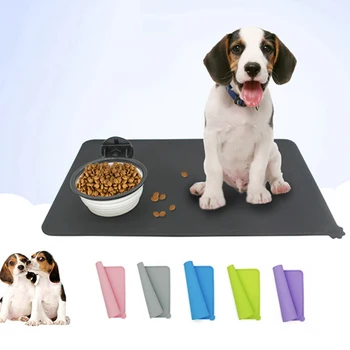 

Waterproof Pet Mat for Pet Feeding Mat Dogs and Cats Silicone-Waterproof-Non Slip Dog Cat Bowl Mat Food Pad
