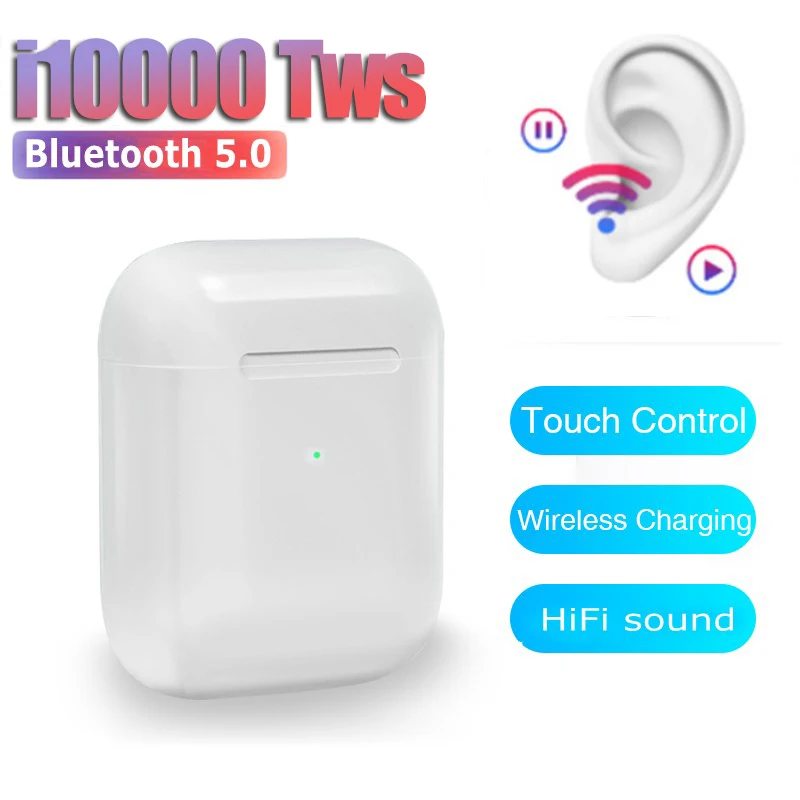 Оригинальные i10000 TWS реплики 1:1 Bluetooth 5,0 наушники-вкладыши Qi Беспроводная зарядка Pop Up Not W1 PK i1000 i9000 i9999