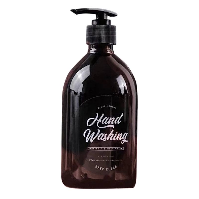

500ml Nordic Style Brown Bath Refillable Bottle Shower Gel Shampoo Press Bottle Shower Gel Refillable Bath Storage Bottles-