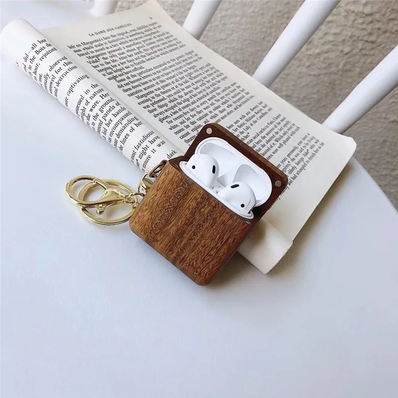 Деревянные зерна защитный Bluetooth чехол для гарнитуры для airpods чехол из натурального дерева цвет e-co Содружественный держатель для наушников с одной главной балкой с крючком BIA010