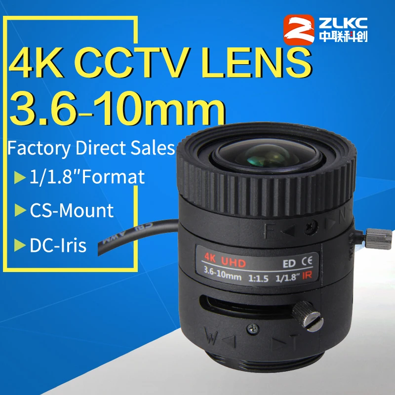 4K HD CCTV объектив 3,6-10 мм, 1/1. " варифокальный Авто Ирис объектив, объектив для камер видеонаблюдения