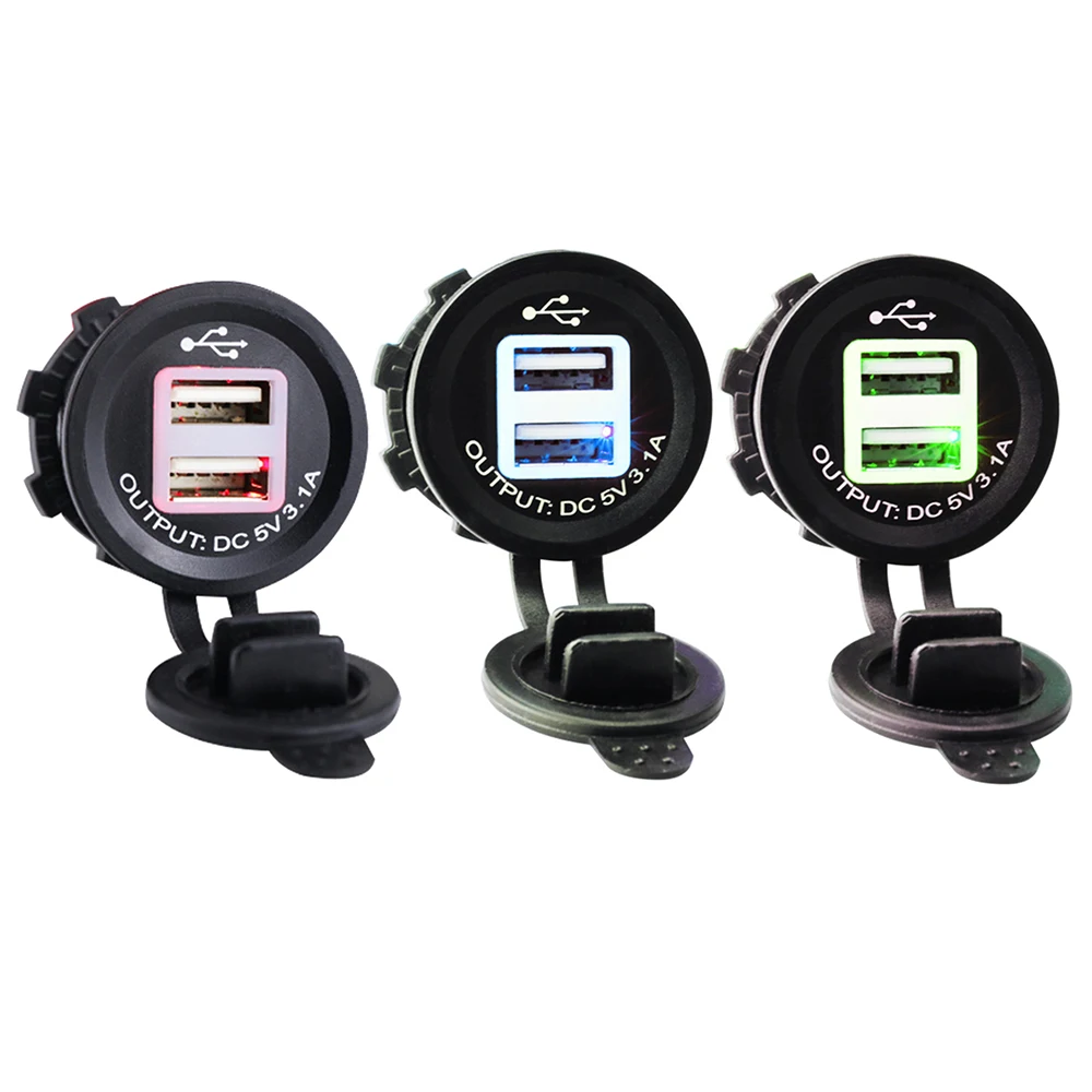 12 V/24 V Dual USB Автомобильное зарядное устройство светодиодный светильник 5V3. 1A Автомобиль Мотоцикл Водонепроницаемый изменение USB Зарядное устройство гнездо высокое качество N14