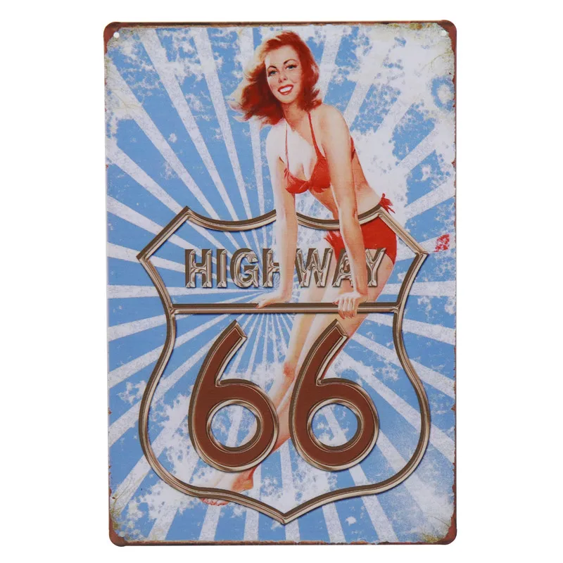 US Route 66 вывески Бар Паб до ретро-наклейки металлическая пластина плакат живопись винтажная жестяная вывеска жестяная художественная стена гараж домашний декор H19