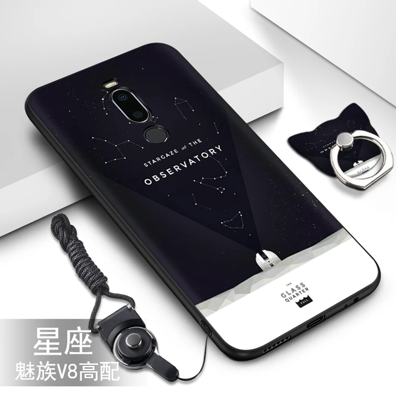 Для Meizu M8 чехол, силиконовые, Роскошные, симпатичные, из мягкого ТПУ чехол+ узор, ремешок, кольцо, задняя крышка для Meizu M8 lite чехол