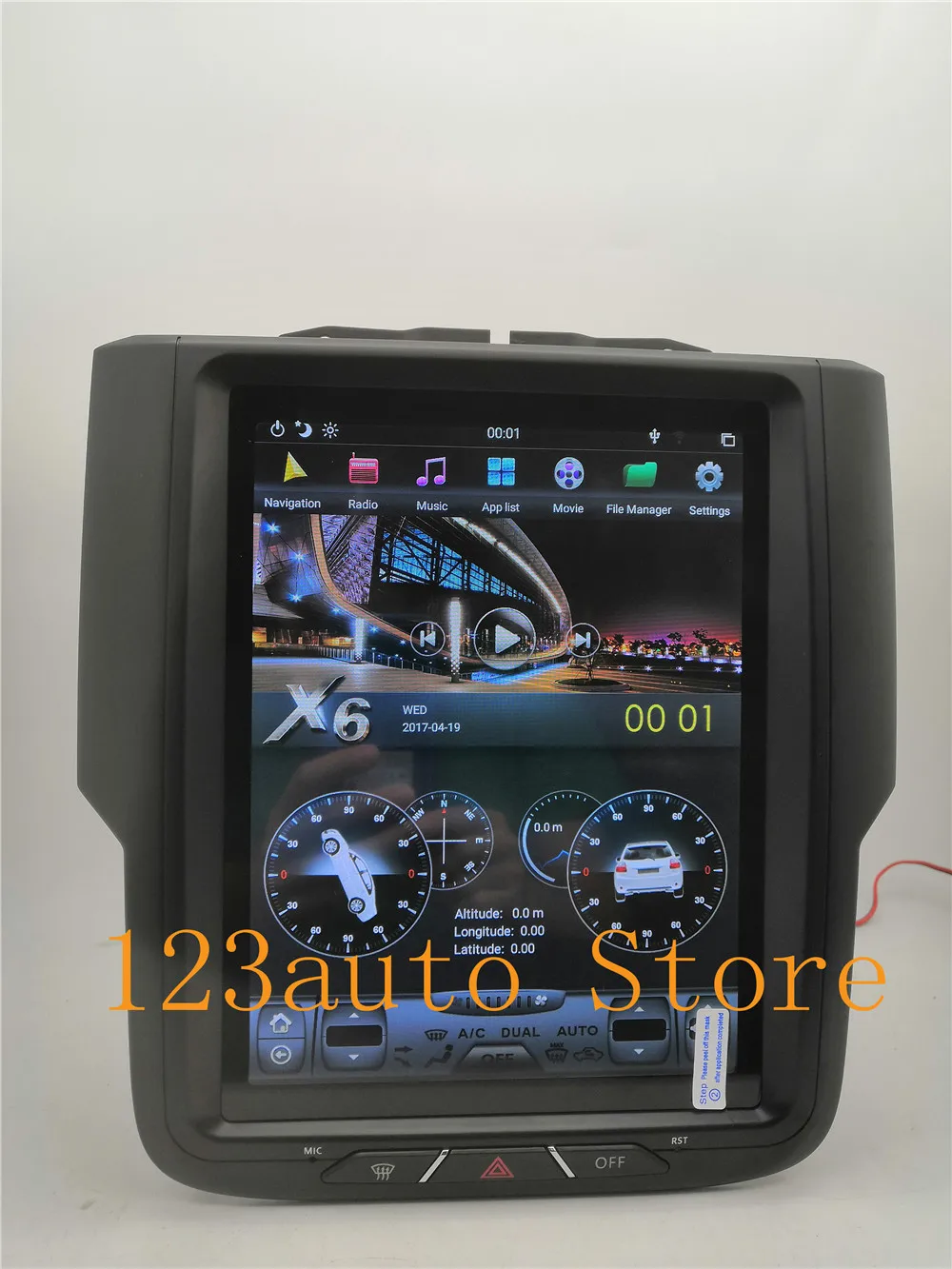 10,4 ''Tesla стиль Android 8,1 Автомобильная dvd-навигационная система плеер радио для Dodge ram 1500 2500- ips PX6 стерео carplay 4G
