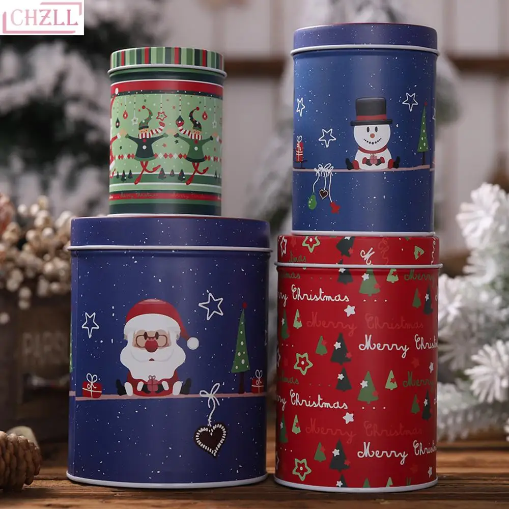 

CHZLL 1Pcs Blue Green Red Mini Tin Sealed Cans Baroque Kid Packing Xmas Candy Box Christmas Coin Earrings Headphones Gift Box