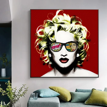 

Colorful Marilyn Monroe Wall Art Canvas Painting Portrait Abstract Poster and Prints Pop Art Pictures for Living Room Home Decor