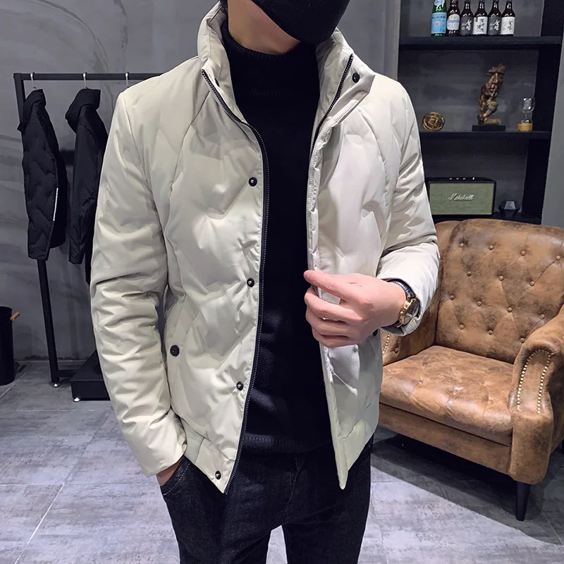 MEN'S down Jacket New Products Korean-style Short Stand Collar down Jacket Men's Fashion Slim Fit Warm down Jacket Coat