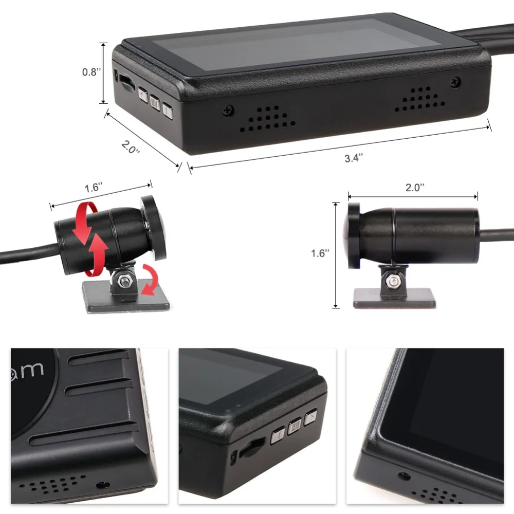 WiFi двойной объектив 1080P передний и задний вид водонепроницаемый видеорегистратор 170 градусов широкоугольный объектив для мотоцикла dvr система записи