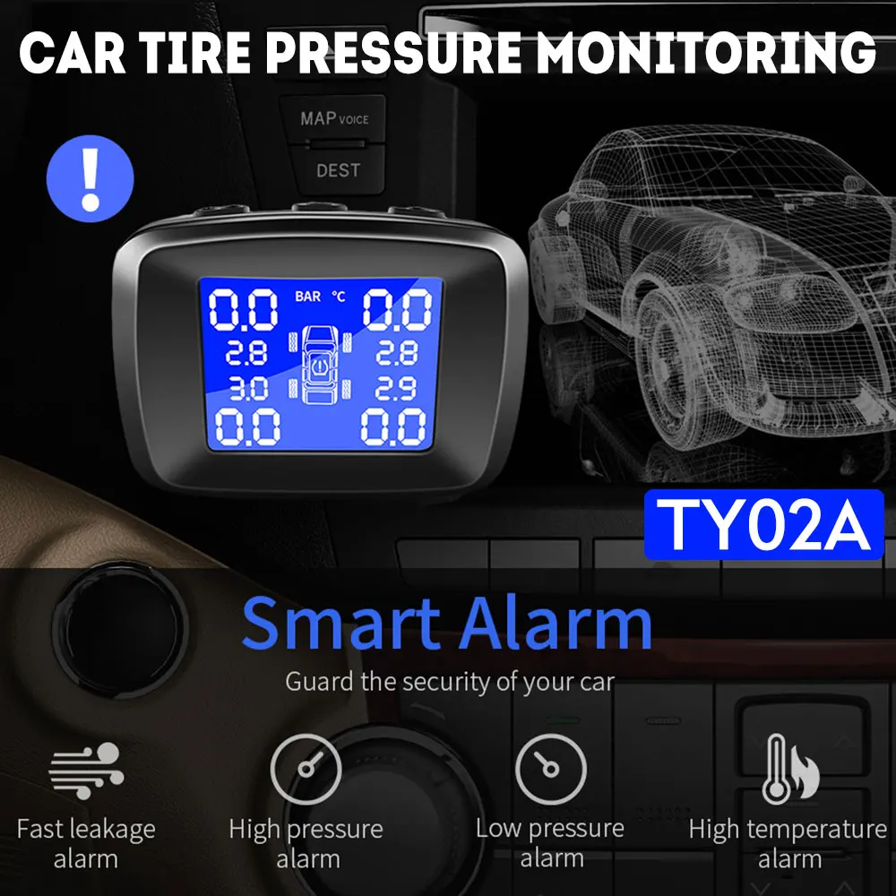 Сигнализация давления в шинах TPMS прикуриватель контроль давления в шинах 4 шт. датчик 5 в автомобильные транспортные средства Взрывозащищенный ЖК-дисплей цветной экран