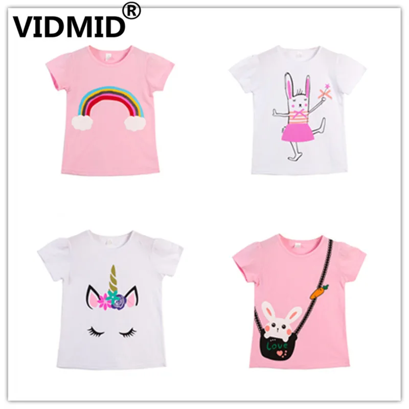 Детская футболка VIDMID s с мультяшным принтом детские топы для девочек коротким