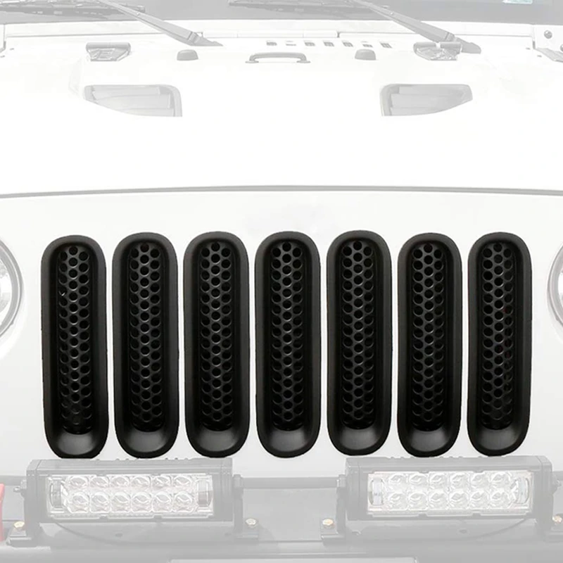 Передняя решетка сетчатые вставки, клип-в дефлектор защита для 2007- Jeep Wrangler JK& Unlimited