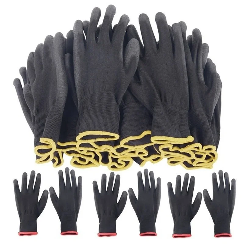 

1pairs PU Nylon Safety Coating Work Gloves Work Protective Gardening Construction Workers Gloves Machinery Work Gloves S/M/L