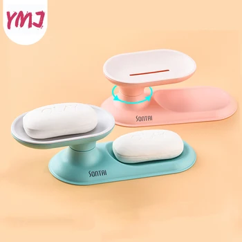 

1Pc Soap Holder Bathroom Shower Soap Dish Shower Plates Soap Storage Box with Drain Plastic Bath Tray Kitchen Storage Holder