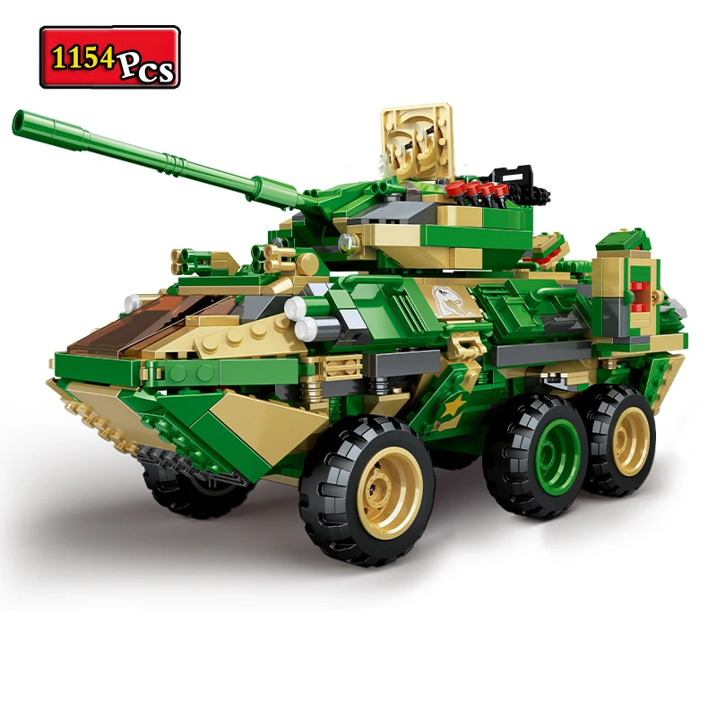 

Military Series WW2 Army Wheeled Armored Vehicle Troop Carrier Weapon Accessories MOC Model Building Blocks Bricks Toys Gifts
