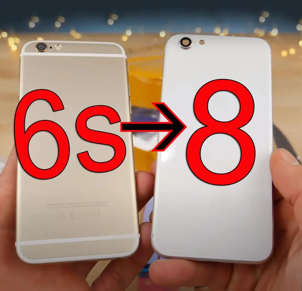 Красный черный задний корпус для iPhone 6s до 8 стиль с логотипом металлическое