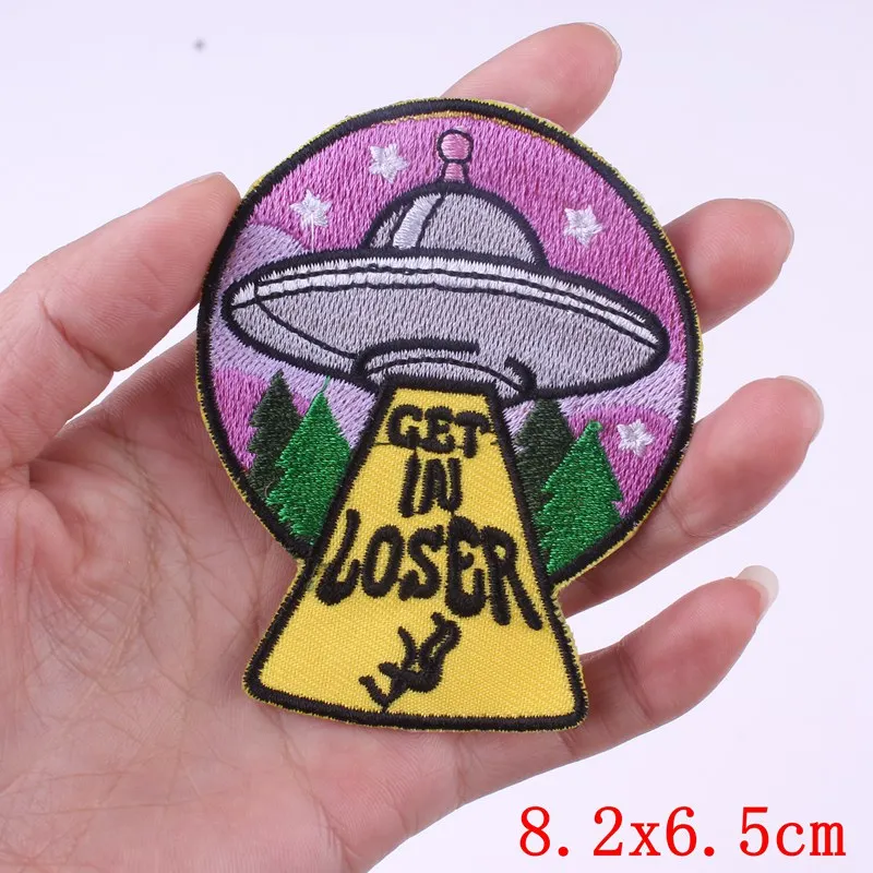 Prajna нашивка в виде хиппи kanagawa Wave Iron On Embroidered Patches для одежды нашивка в полоску Ван Гог странные вещи аппликация - Цвет: Зеленый
