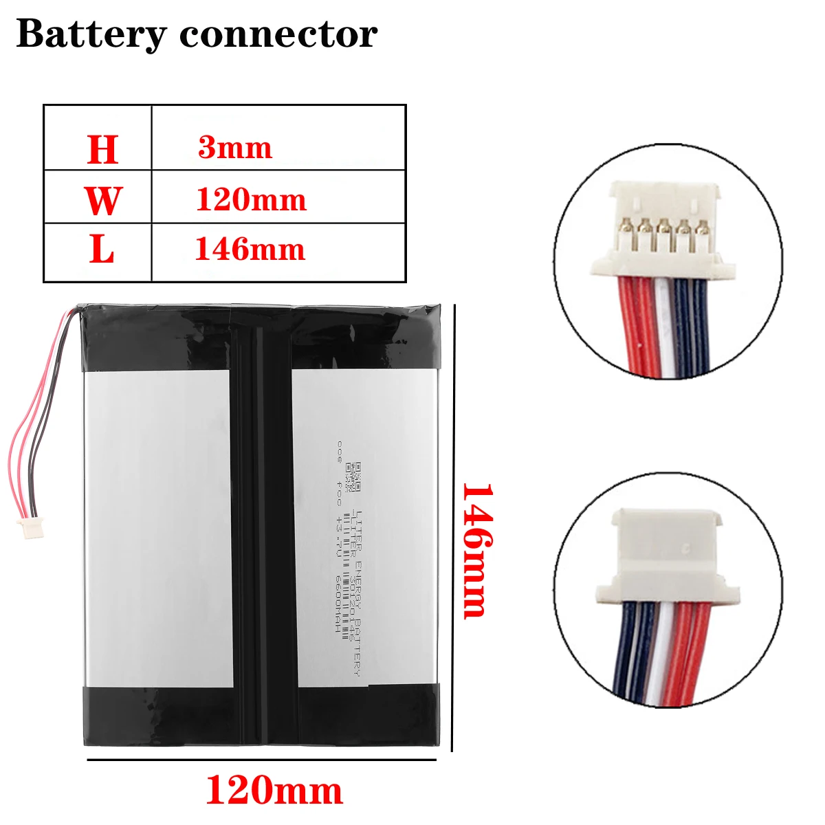 5 thread 3.7V 6600MAH Lithium Polymer Battery Recorder Rechargeable Batteries Tablet Battery rechargeable battery