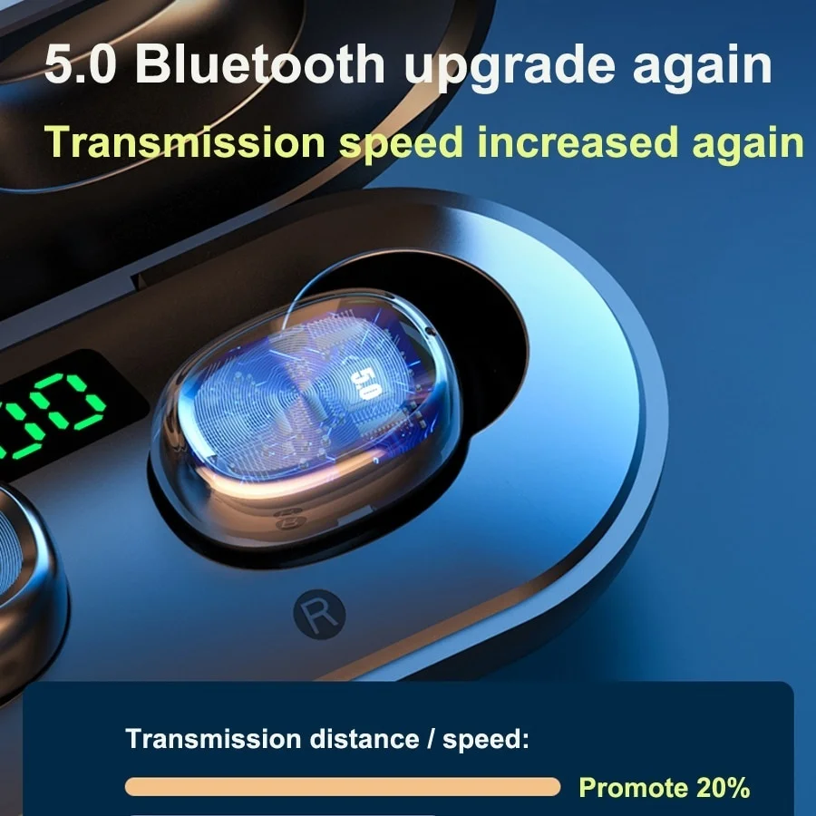 2020Newest True Wireless Bluetooth Earphones 5 0 Touch Control TWS Bluetooth Earbuds Waterproof Supper Bass 9D Stereo Music Head