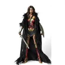 

STOYS 1/6 Scale Cosplay Woman Black Wonder Cloak Long Coat F 12" Female Figure Toys Accessories