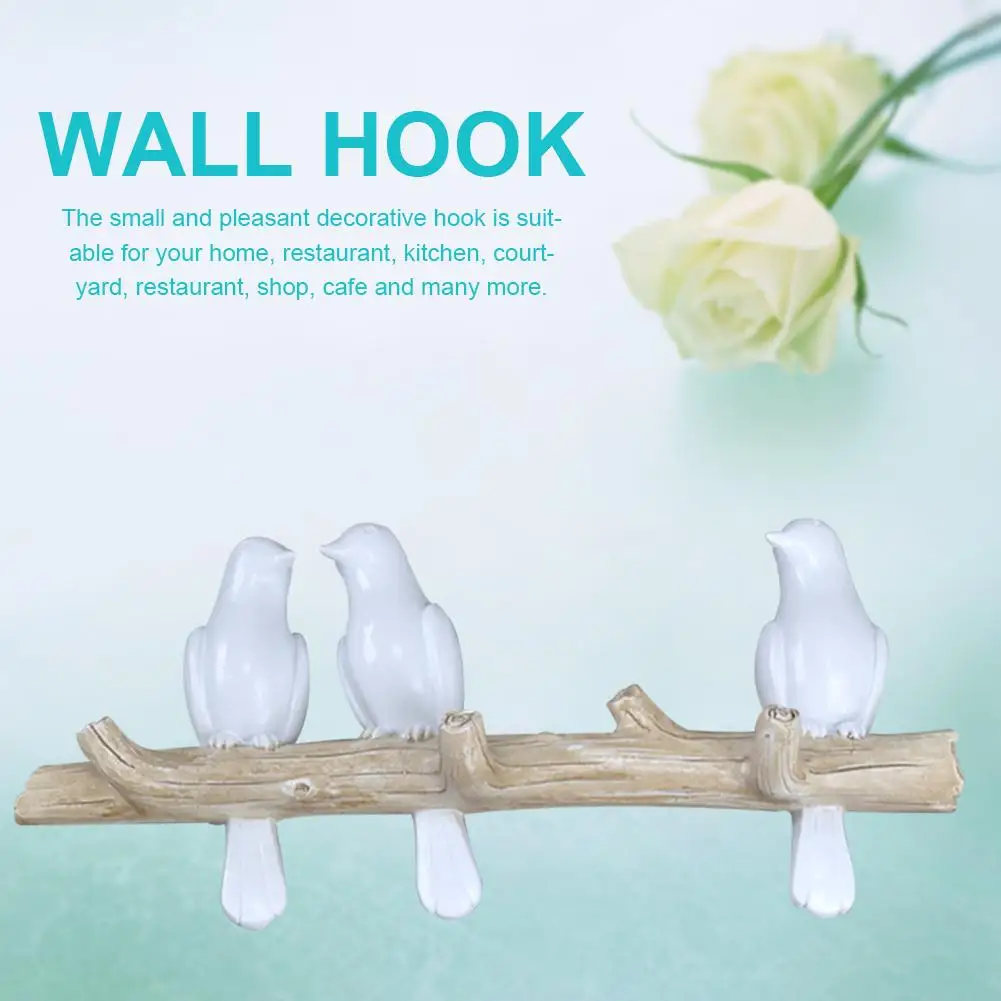 Wall Mounted Coat Rack Birds On tree Branch Hanger with 4 Hooks For Coats, Hats, Keys, Towels, Clothes Storage Hanger