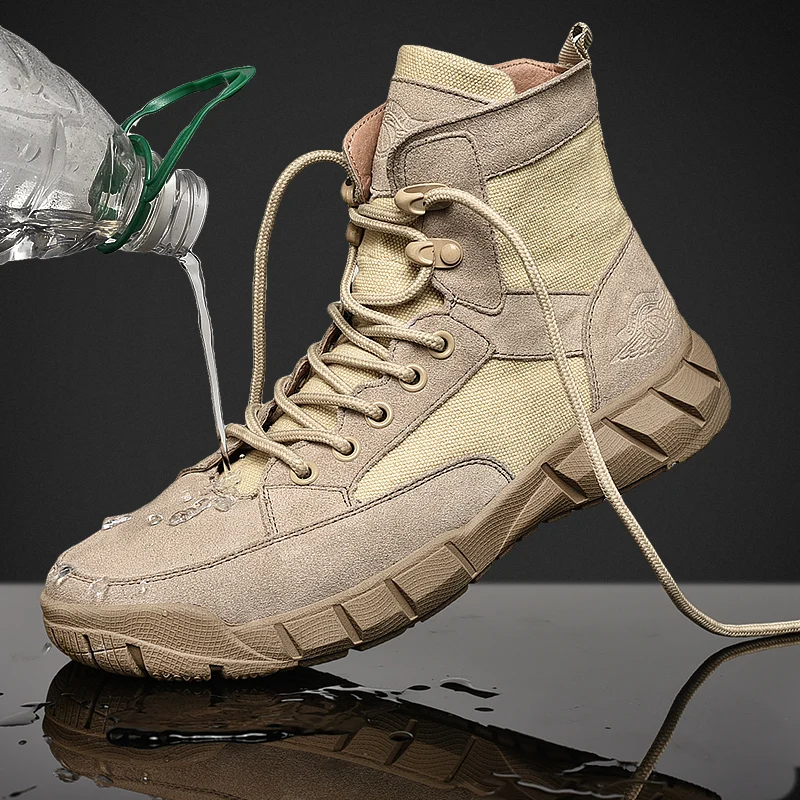 

New Cool Men Combat Shoes Black Leather Casual Sneakers Men Outdoor Large Size Winter Boots For Mens Inside Fur Warm Boot