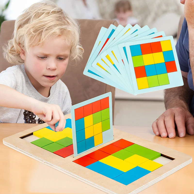 

Wooden Variety Block Puzzle Building Blocks Children's Jigsaw Puzzle Game Jigsaw Early Childhood Educational Toy Birthday Gifts