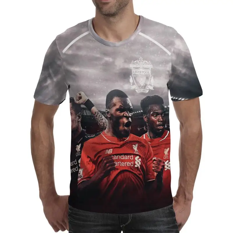 Футболка «Ливерпуль», футболка с 3D принтом «you'll never walk alone football Fan Club YNWA», удобная футболка, футболка «Реал» - Цвет: T03818