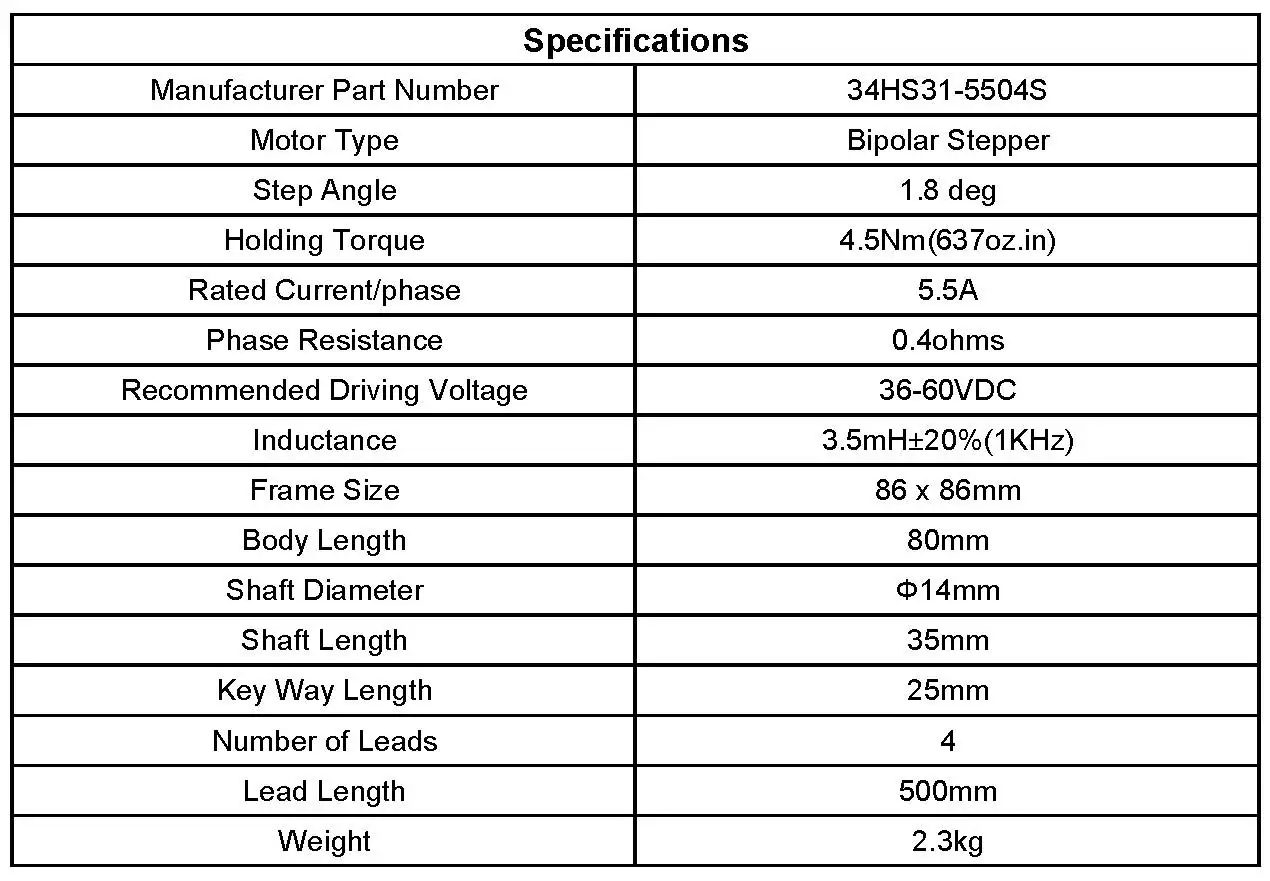 Nema34 шаговый двигатель 4.5Nm 80 мм 5.5A 86 шаг ключ для двигателя-ходовой вал 4-свинец для фрезерный станок с ЧПУ/токарный станок с ЧПУ маршрутизатор