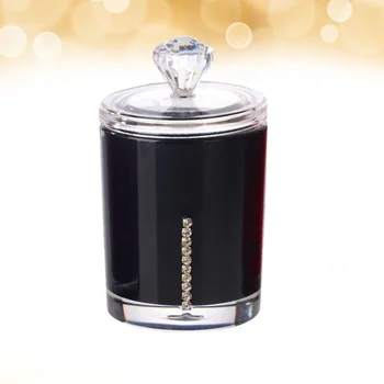 

Transparent Acrylic Cotton Swab Box Cosmetics Storage Box Desktop Organizing Boxes with Cover Black