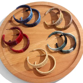 

Geometric Multicolor Handmade Weave Lafite Drop Earrings For Women 2019 Boho Gradient Raffia Statement Earring Jewelry Gifts