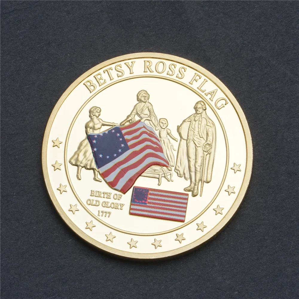 1777 Памятная Коллекция истории США, Бетси Росс, флаг, монета