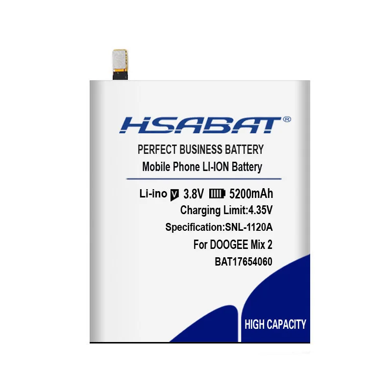 Аккумулятор HSABAT BAT17654060 5200 мАч Для Doogee Mix 2 батареи
