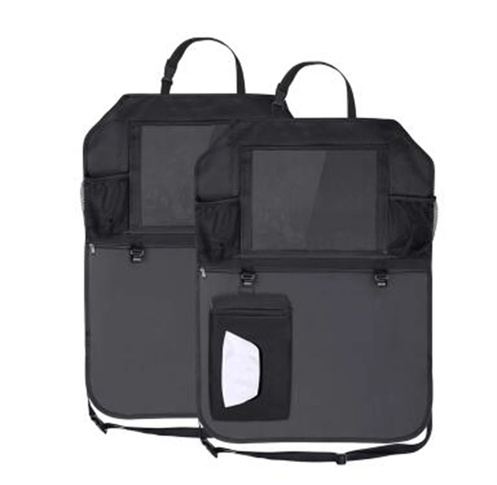 Car Seat Back Organizer Oxford Stowing Tidying Pouch Tissue Bag Car-styling Anti-Child-Kick Pad Automobiles Interior Accessories |
