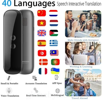 

G5 Smart Voice Speech Bluetooth Wireless Translator Two-Way Real Time 40 Multi-Language Translation For Learning Travelling