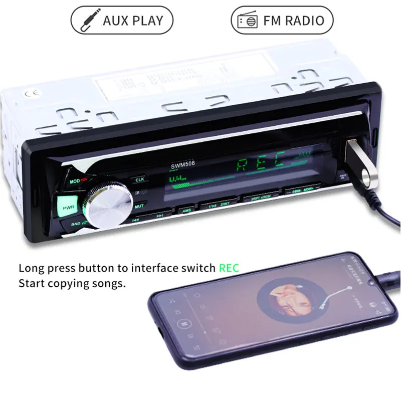 Универсальный Автомобильный MP3-плеер DC12V TF карта USB Fm Bluetooth авто Mp3 радио плеер для Беспроводное зарядное устройство