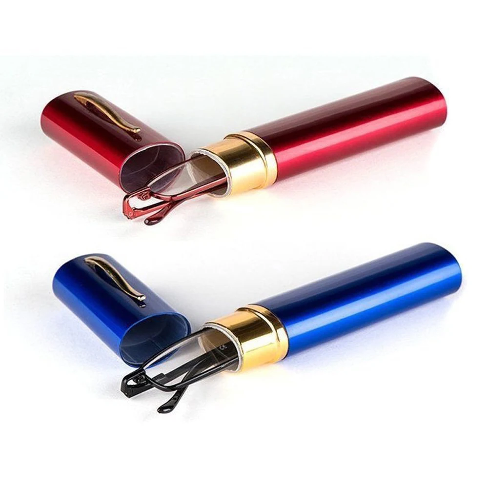 

Unisex Metal Reading Glasses Spring Hinge With Tube Case Stainless Steel Frame Elderly Glasses Vision Care +1.0~+4.0 Strength