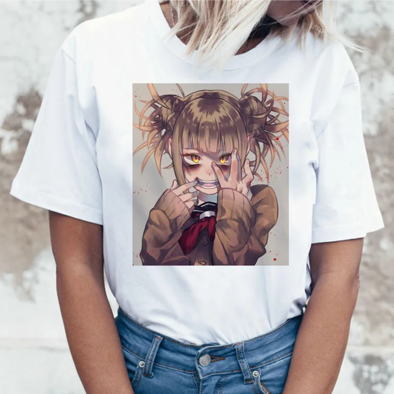 Футболка Himiko, мультяшная футболка Toga senpai, женская футболка waifu, женская футболка с надписью boku no hero Academy, футболка, футболка, harajuku, 90s