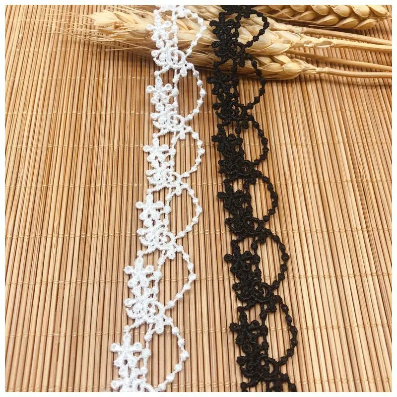 

Кружевные аксессуары из полиэстера с маленьким штрих-кодом, аксессуары для украшения одежды ручной работы с лентой и цветком