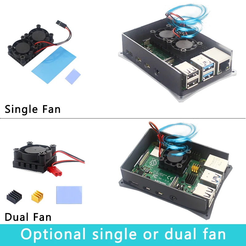 Последние Raspberry Pi 4 ABS чехол обновленный Серый Серебряный пластиковый корпус | одиночный двойной вентилятор охлаждения для Raspberry Pi 4 Модель B