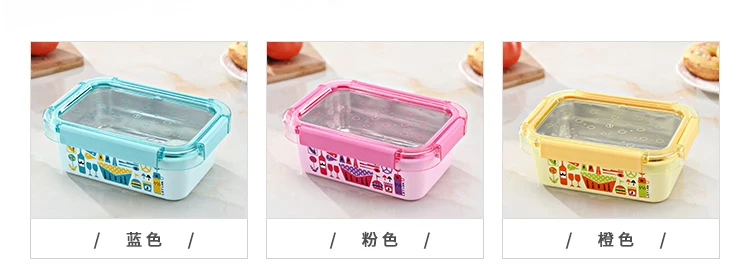Lunch Box New Plastic Stainless Steel Creative Cute Lunch Box Student Lunch Box Portable High Quality