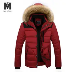 Мужская зимняя куртка с капюшоном 2018 Новая модная утепленная теплая парка с капюшоном пальто Мужская Повседневная Верхняя одежда стеганая