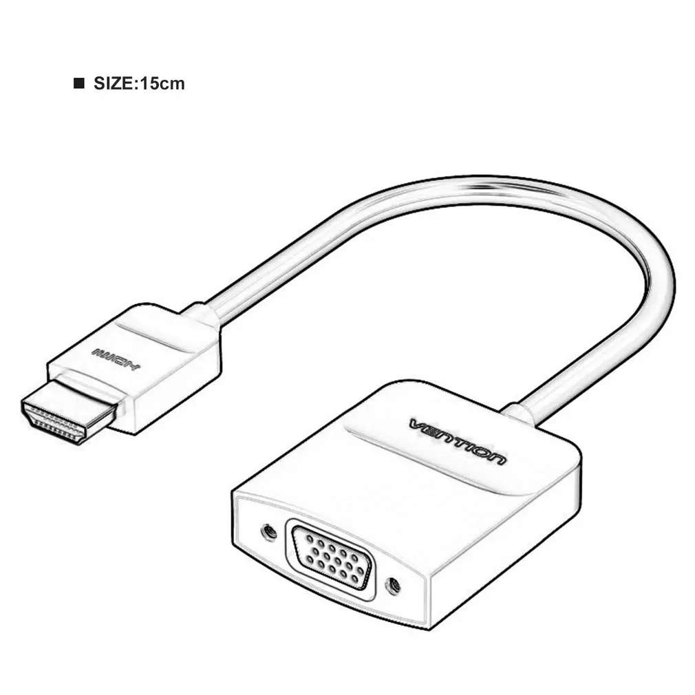 Высококачественный адаптер hdmi-vga штекер в конвертер с разъемом адаптер 1080P цифровой аналоговый видео аудио для ПК ноутбука планшета